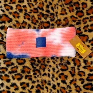 C.C Exclusives Red, White & Blue Tie-Dyed Wide Knit Headwrap/Headband